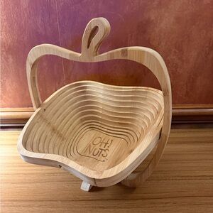 Apple Shaped Fruit Basket Collapsible Wood Oh! Nuts